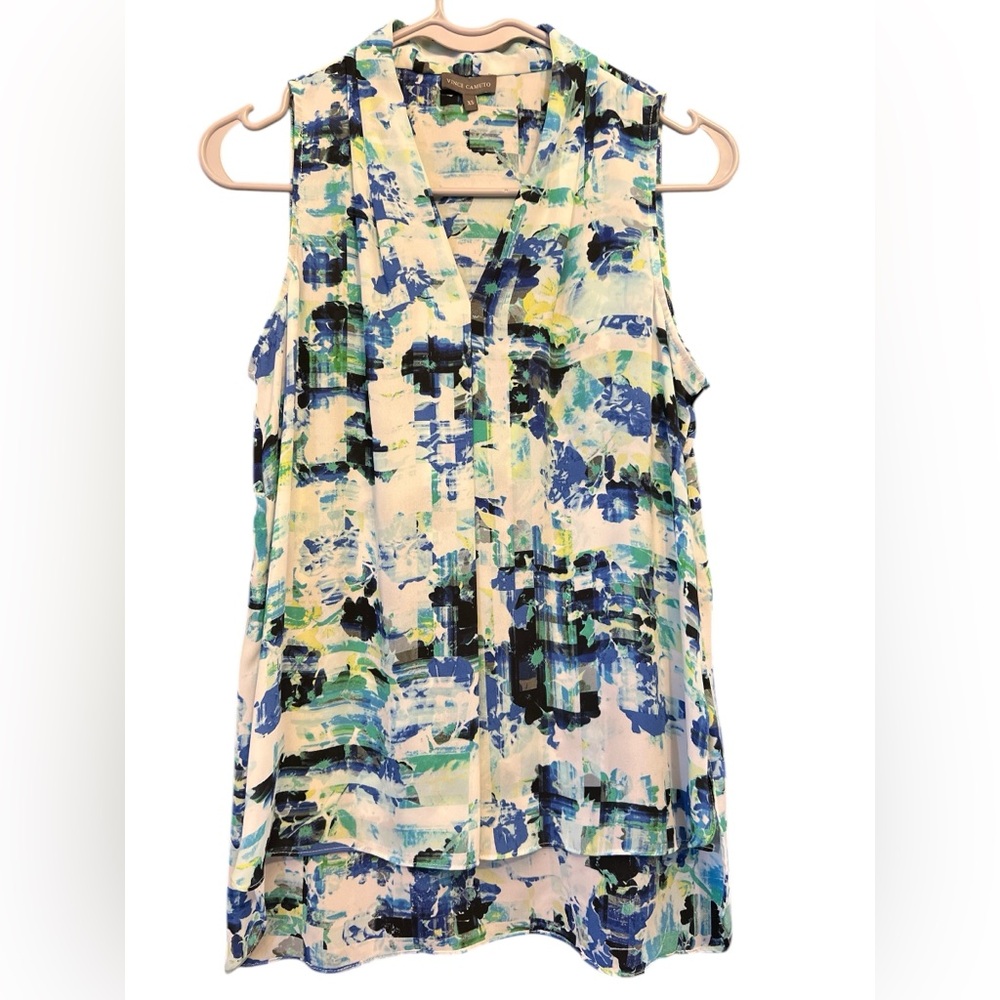 Vince Camuto Abstract Print Sleeveless Top Sz XS Tank